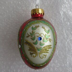 Unique Treasure Handcrafted Glass Faberge Inspired Ornament Jeweled Egg Ornament